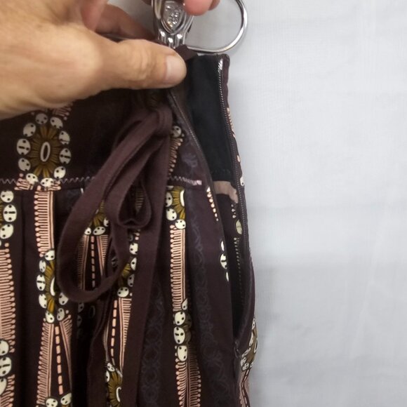 Cue Skirt Boho Twee Fairy Hippie Peasant Festival Brown Pink Retro 10 - Picture 7 of 11